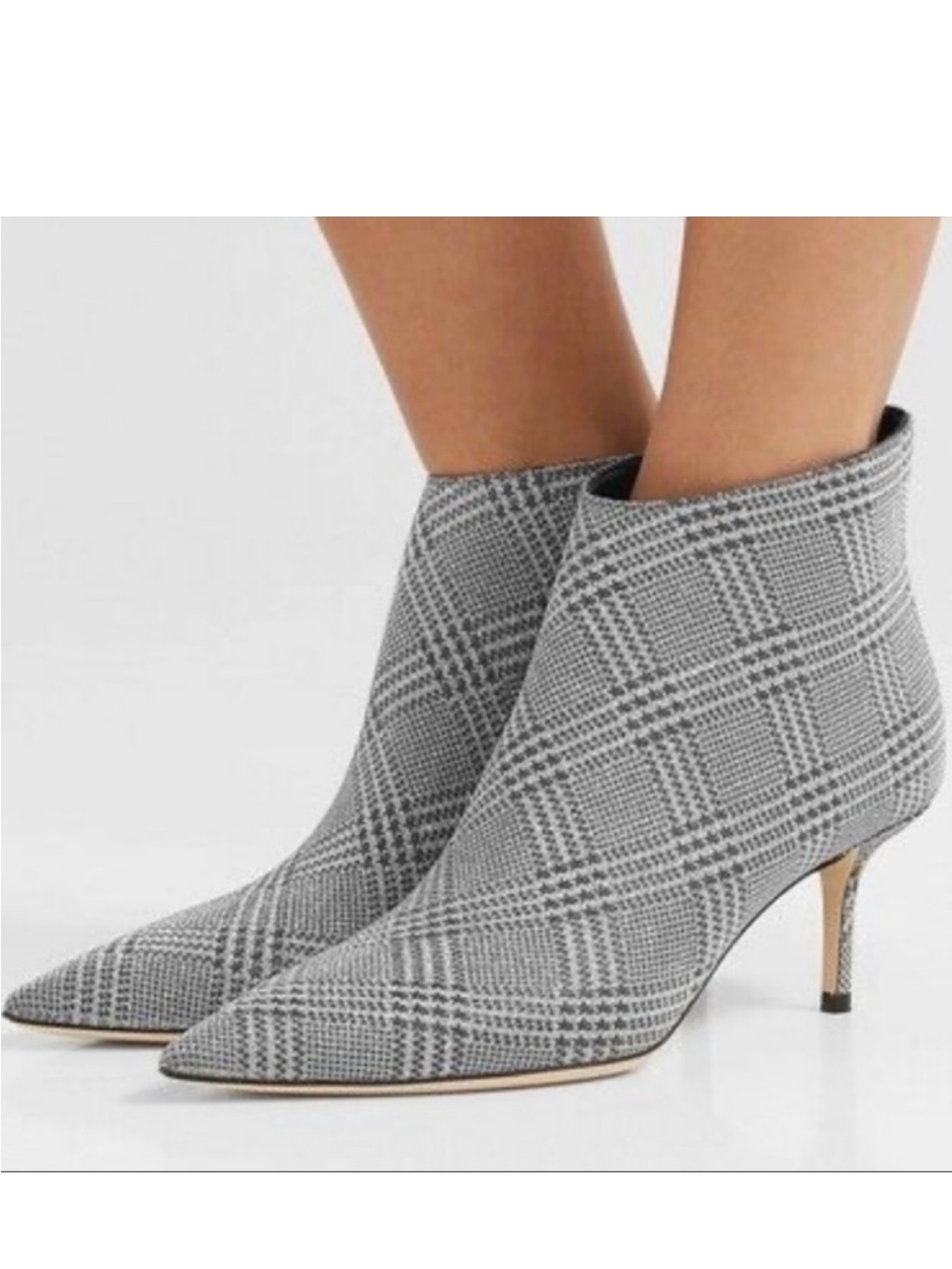 Jimmy Choo Mirinda Elegant Plaid Shimmer Sparkle Academia Classic Ankle Boots